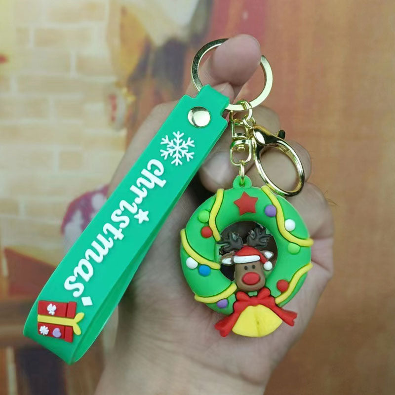 Christmas Keychain Santa Claus Keychain Car Pendant